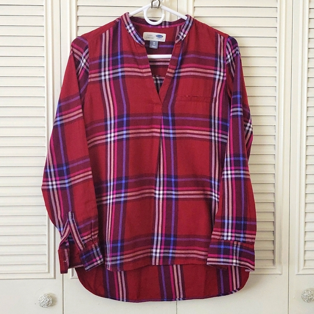 OLDNAVY Maroon Flannel shirt, PRELOVED, Sz:XS
